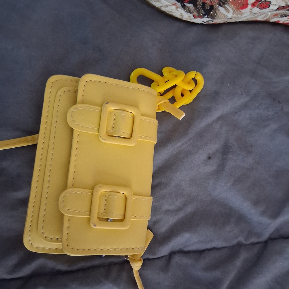 SHEIN Yellow Mini Bag with Dual Buckle